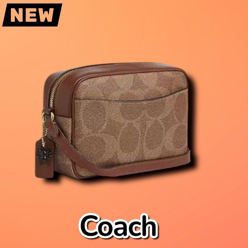 🔴New Coach Jamie Camera Bag in Signature Canvas with Halloween Print – Gold/Tan - Picture 3 of 6